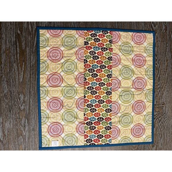 Artisan Made Quilted Table Square 21" Multicolored Thanksgiving Turkey NEW - Picture 7 of 9